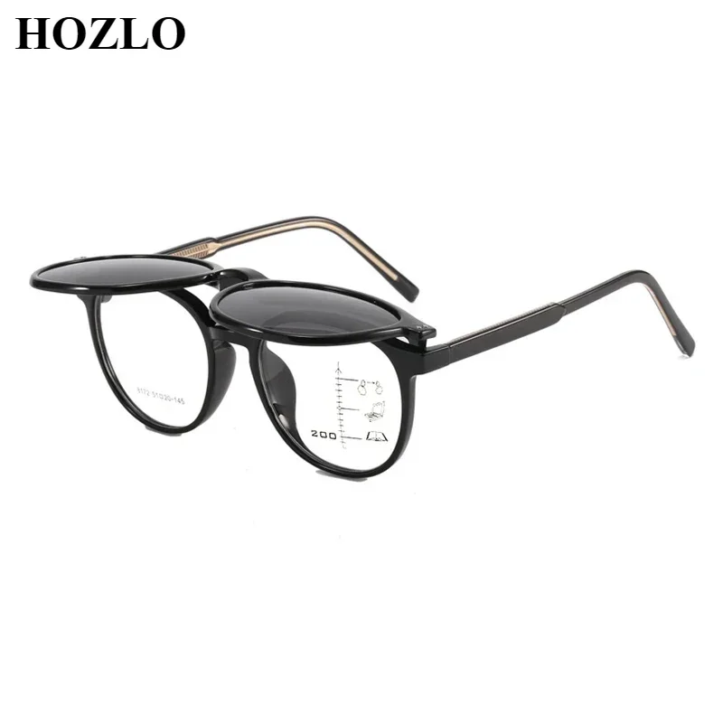 Nuovo 2 in1 TR90 Magnet Flips Cover Lens polarizzato Progressive Multifocals occhiali da sole da lettura donna uomo presbiopia occhiali scuri