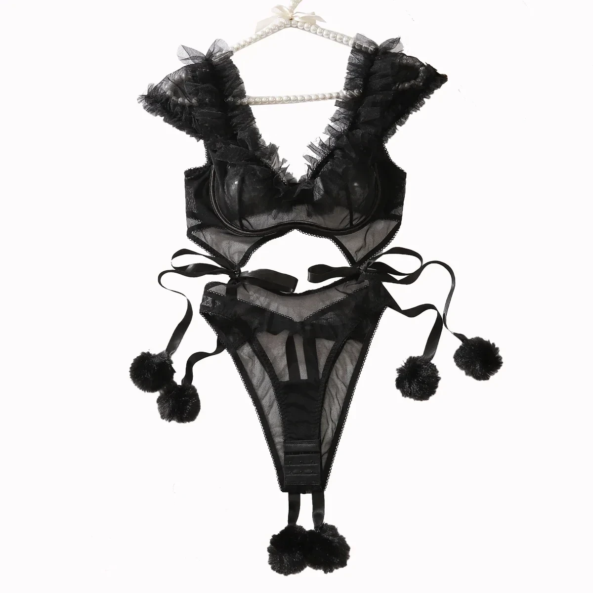 

Sexy Adult Lingeries Hot Bodysuit See Through Baby Dolls Ladies Ruffled Sissy Lingerie To Catch Daring Adult Costume