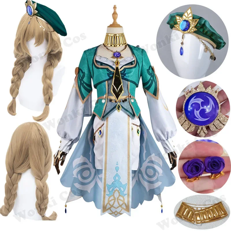 Game Impact Lisa New Skin Cosplay Costume Wig Sumeru Lisa Cosplay Gorgeous Party Dress Costumes Women Outfits