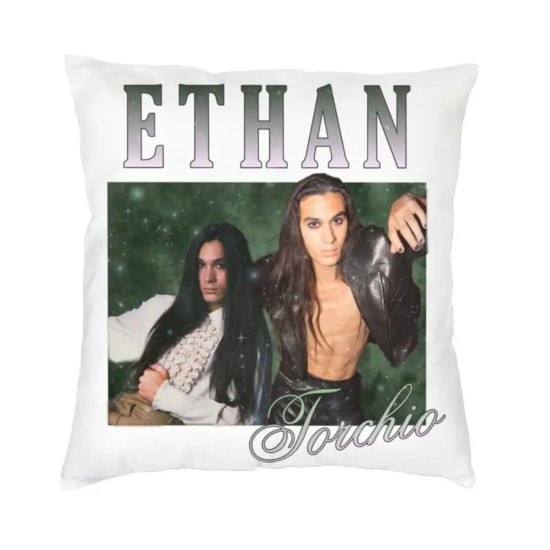 Maneskin-funda de cojín para decoración de sala de estar, cobertor de almohada cuadrado de 45x45 con diseño de cantante de Rock Roll italiano para coche