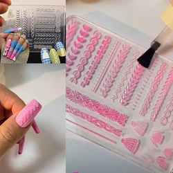 1pc Sweater design 3D Acrylic Mold Nail Art Decorations snowflake DIY Design Silicone Nail Art Nails Mold