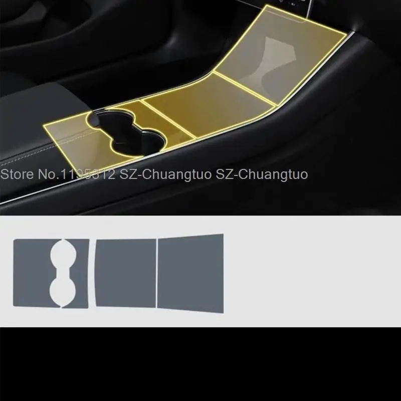 طبقة واقية من البولي يوريثان لطراز تسلا ، موديل 3 ، موديل Y ، تروس سيارة ، وحدة تحكم مركزية داخلية ، شاشة شفافة تعمل باللمس ، 2021-2023