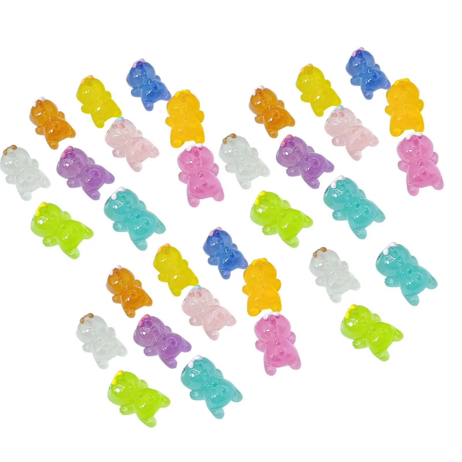 30Pcs Crafts Resin Dinosaur Ornaments Jewelry Making Room Crafts Decor Birthday