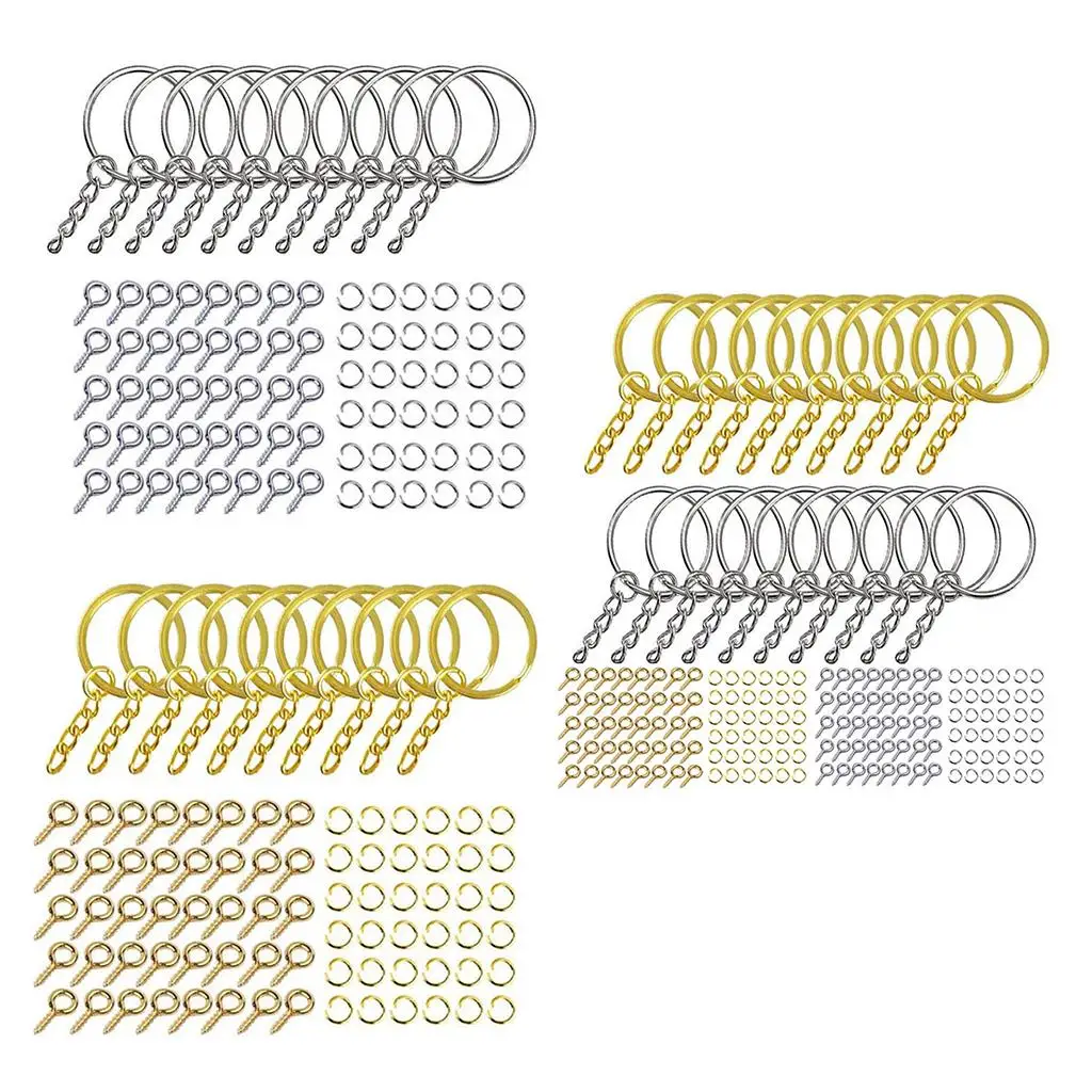 DIY Acrylic Keychain Making Kit with 20 Key Rings 100 Open Rings 100 Claw Nails Letter Pendants for Craft Projects Backpack Bag view 5