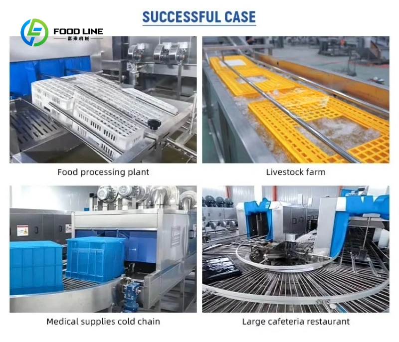 Customized Crate Washer Basket Washer Machine Tray Wash Machine Plastic Crate Basket Washing Machine