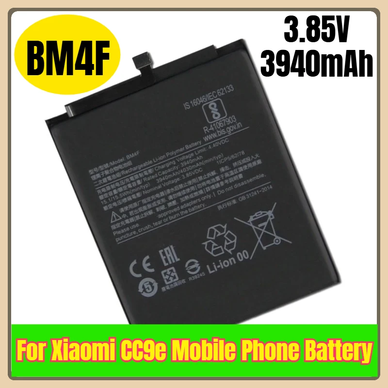 

Аккумулятор для мобильного телефона BM4F 3,85 В, 3940 мАч для Xiaomi CC9e