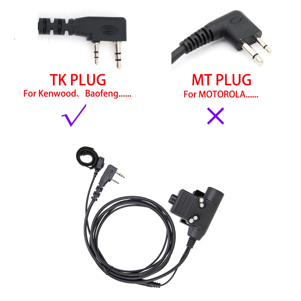 زر YiNiTone TK U94 PTT + سماعة تحكم بوم قابلة للسحب 7.1 متوافقة مع Baofeng BF-888S، UV-5R، Quansheng UV-K58 #3