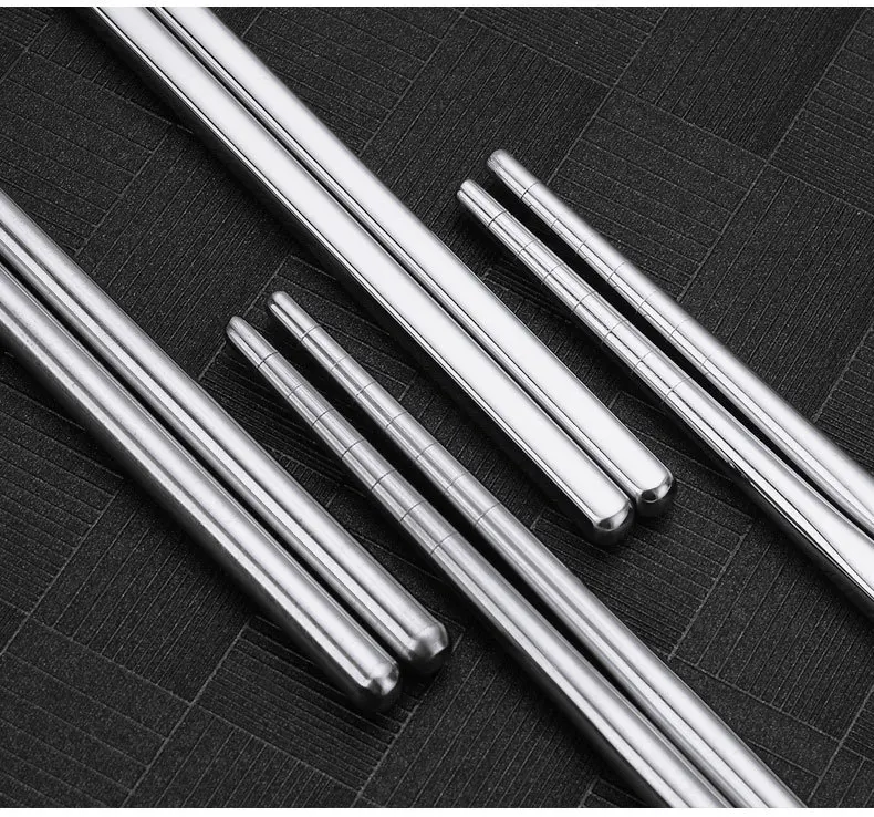 2-5 Paar Essstäbchen 304 Edelstahl rutsch feste Essstäbchen Metall Sushi-Sticks koreanische japanische Lebensmittel chinesische Essstäbchen – Detail 9