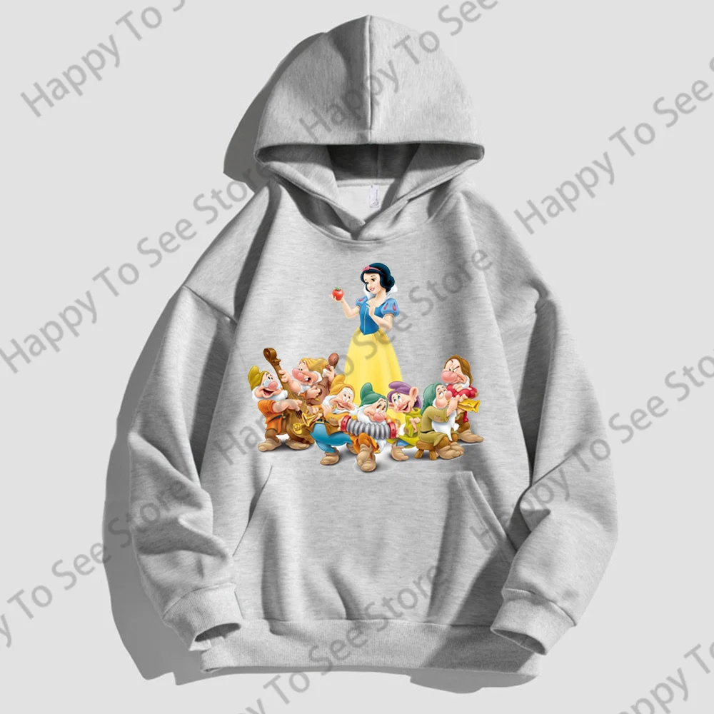 Snow White And The Seven Dwarfs Cotton Hoodie Womens Spring And Autumn New Long Sleeve Top Loose Cute Cartoon Fun Style Pullover