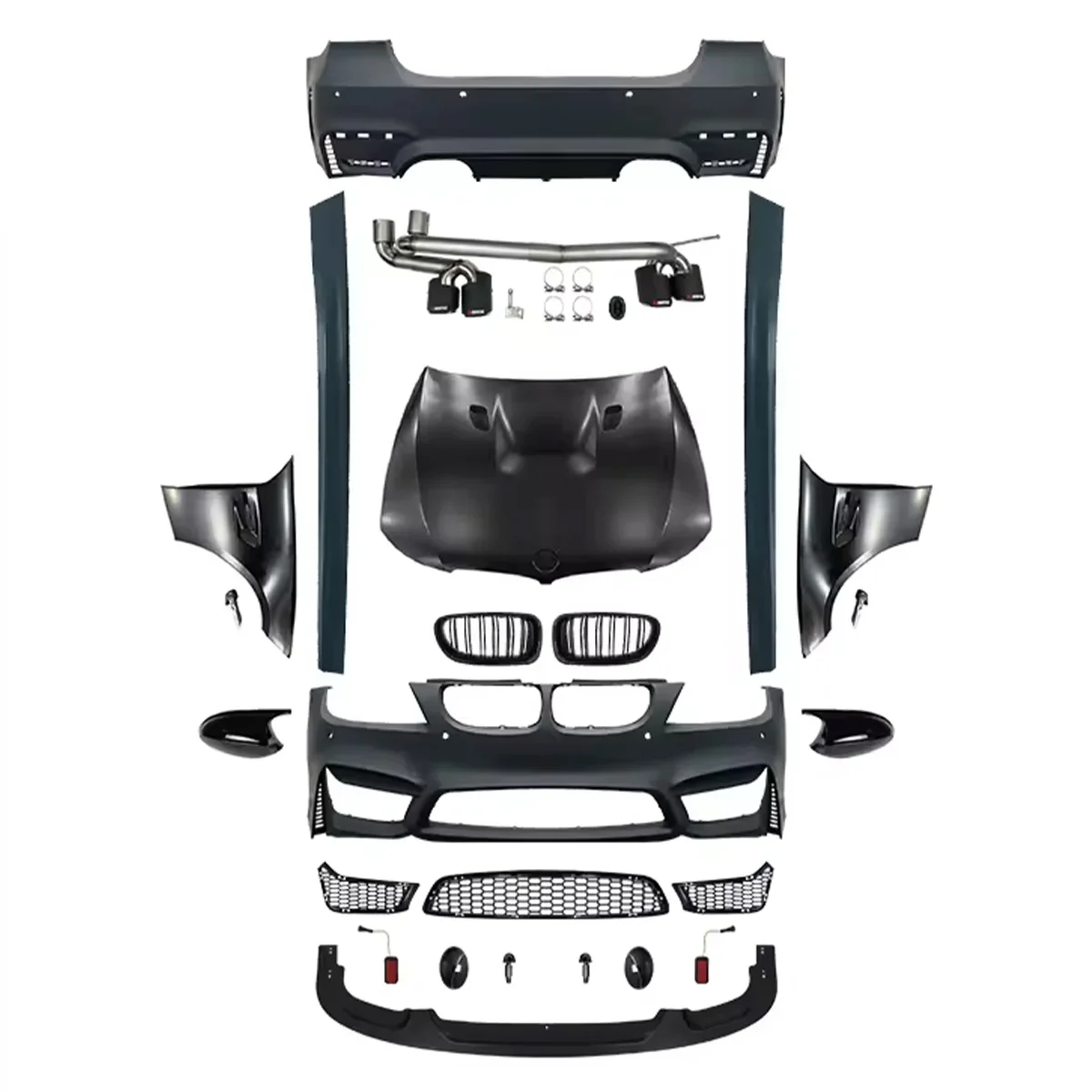 

New Body Kits Assembly For BMW 3 Series E90 Modified M4 Styles Body Kits Front And Rear Bumpers 1:1 Design Car Accessories