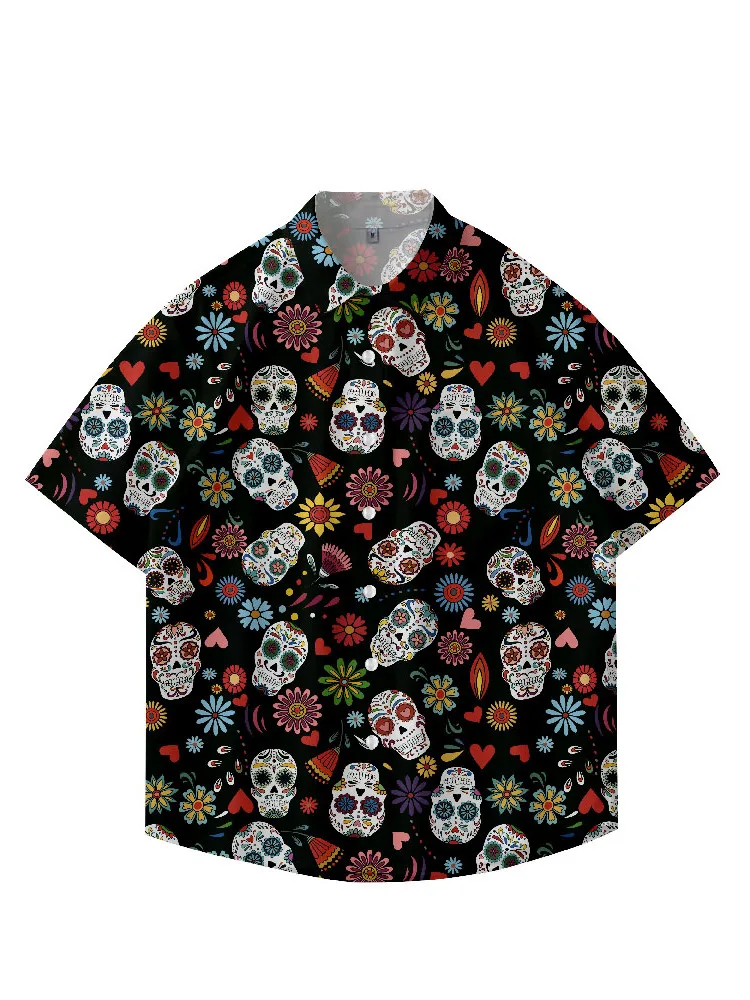 هاواي فلاور ort Sve شاطئ كاجوال irt للرجال والنساء صيفي عصري هيب هوب فضفاض مناسب من ألياف البوليستر بدون كي...