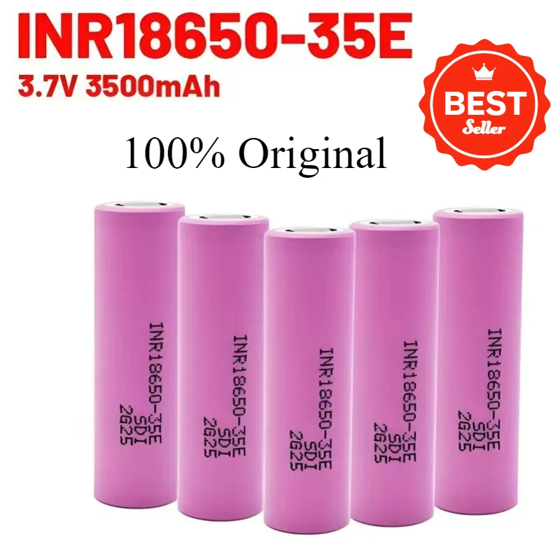 새로운 고성능 INR 35e 18650 충전식 배터리 - 3500mAh, 3.7V, 25A 방전 모든 전자 제품용