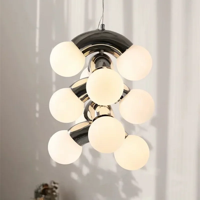 Stylish Electroplated LED Chandelier Unique Hanging Lamp for Living Room, Bedroom & Modern Home Decor Lighting