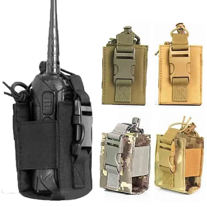 

Нейлоновый чехол для рации, регулируемая сумка для рации, тактическая подсумок-кобура Molle для двухсторонней радиосвязи, охотничья подвесная сумка для интерфона