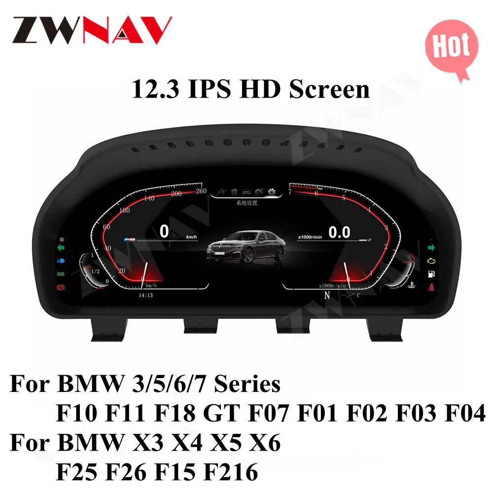 Android Digital Virtual Cockpit For BMW 1/2/3/5/6/7 Series F10 F11 F18 F07 /X3 X4 X5 X6 Car LCD Dashboard Instrument Support HUD