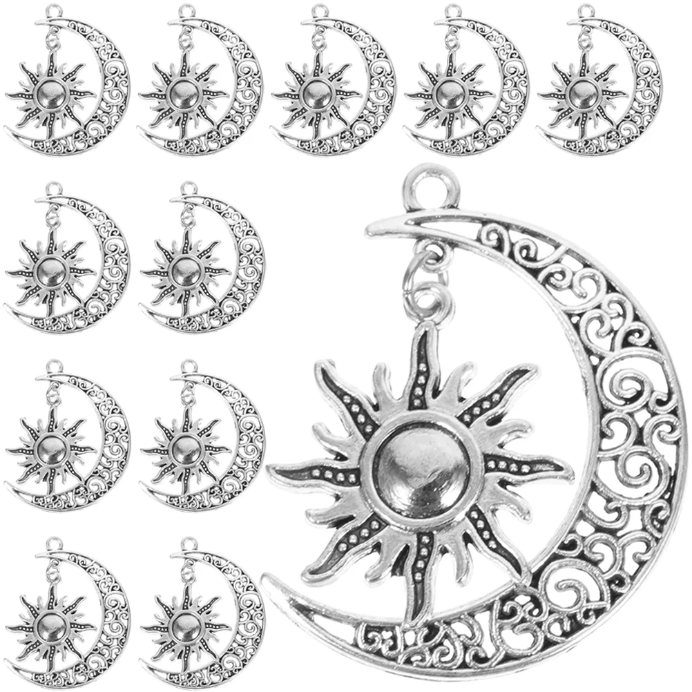 

20 Pcs Moon Sun Pendant Keychain Accessories Charms and Jewelry Making for Crescent Pendants