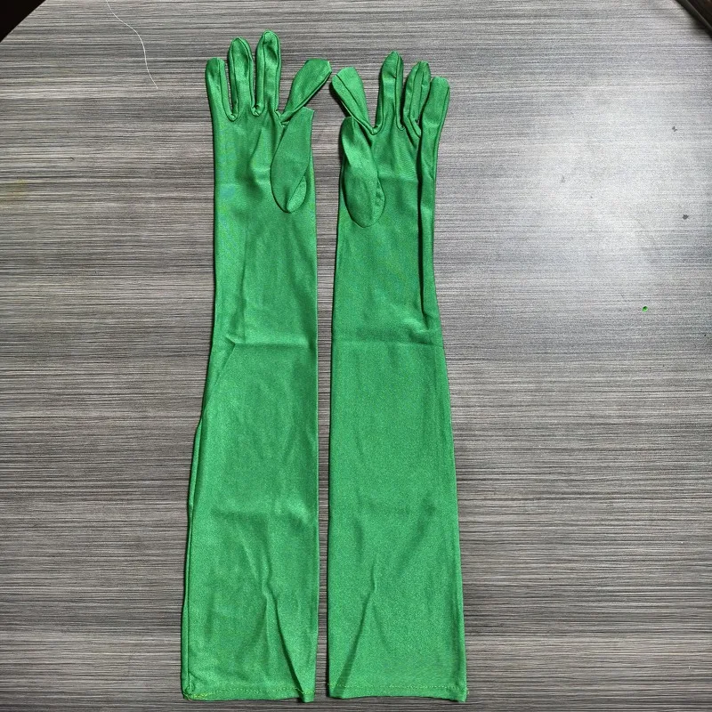 53CM Women Spandex Long Gloves Multicolor Navy Blue Solid Stage Performance Masquerade Party Cosplay Opera Breathable