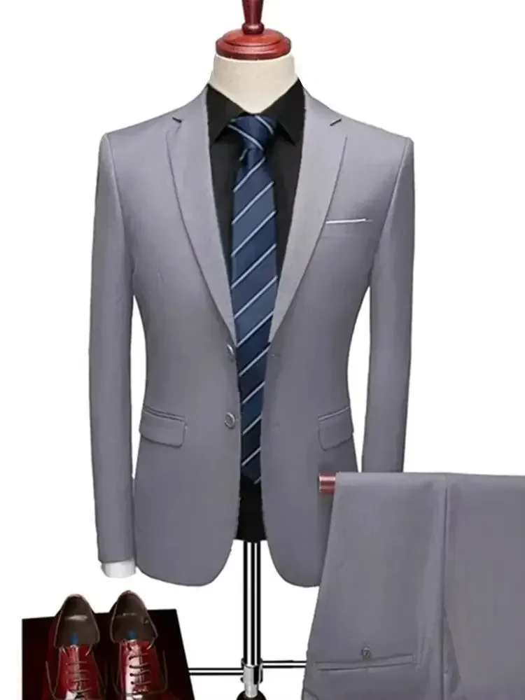 CY379 Men's Business Suit 2024 New Fashion Trend Casual Versatile Solid Color Suit Jacket