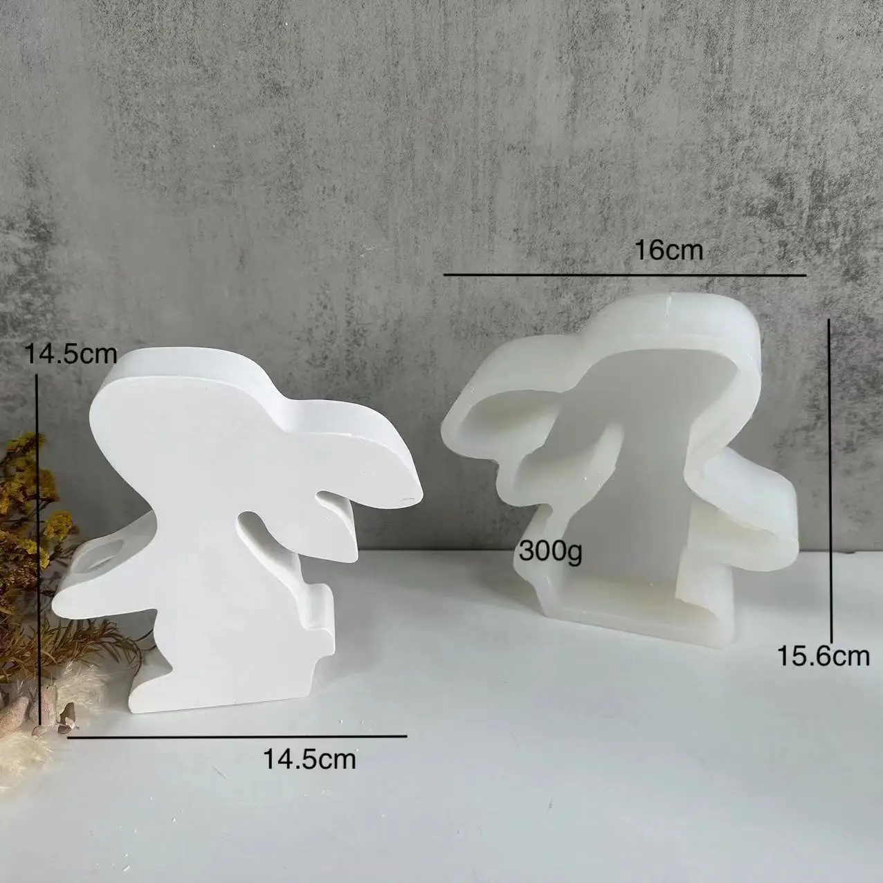 DIY Epoxy Resin Gypsum Concrete Clay Pouring Ornaments Mold Rabbit Vase Hydroponic Plant Storage Rack Silicone Mold Home Decor