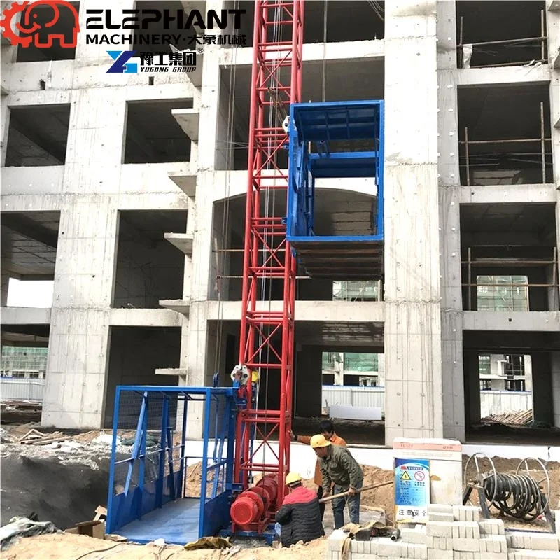 YG1T/1T Motor-Driven Building Construction Elevator Hoist High Efficiency 1000kg Capacity 15m/min Hoisting Speed For Material