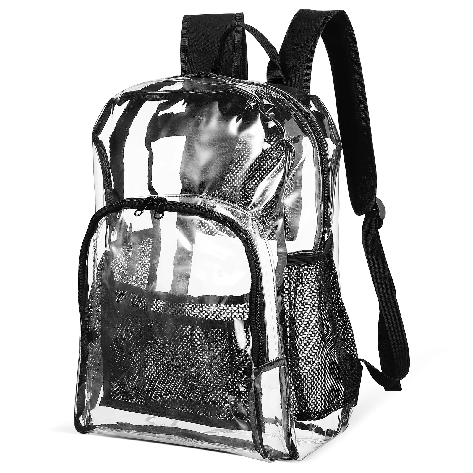 حقيبة ظهر شفافة مصنوعة من مادة PVC شديدة التحمل بسعة كبيرة، حقيبة شفافة لأحداث الملعب المدرسية، حقيبة كتب للكمبيوتر المحمول والسفر والعمل
