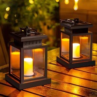 LED Solar Lights Candle Lantern Outdoor Palace Lantern Garden Lamp with Hook Landscape Lighting Floor Lights Waterproof