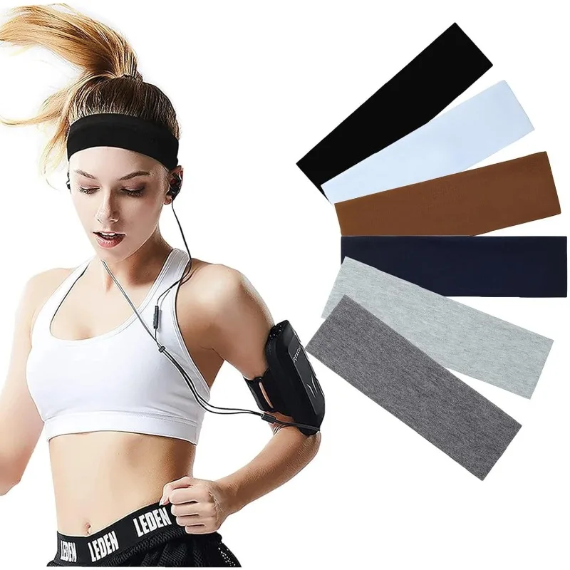 

2pcs Elastic Cotton Headbands Fashion Headbands Ladies Men Solid Running Fitness, Yoga Headbands Stretch Makeup Hair Accessories