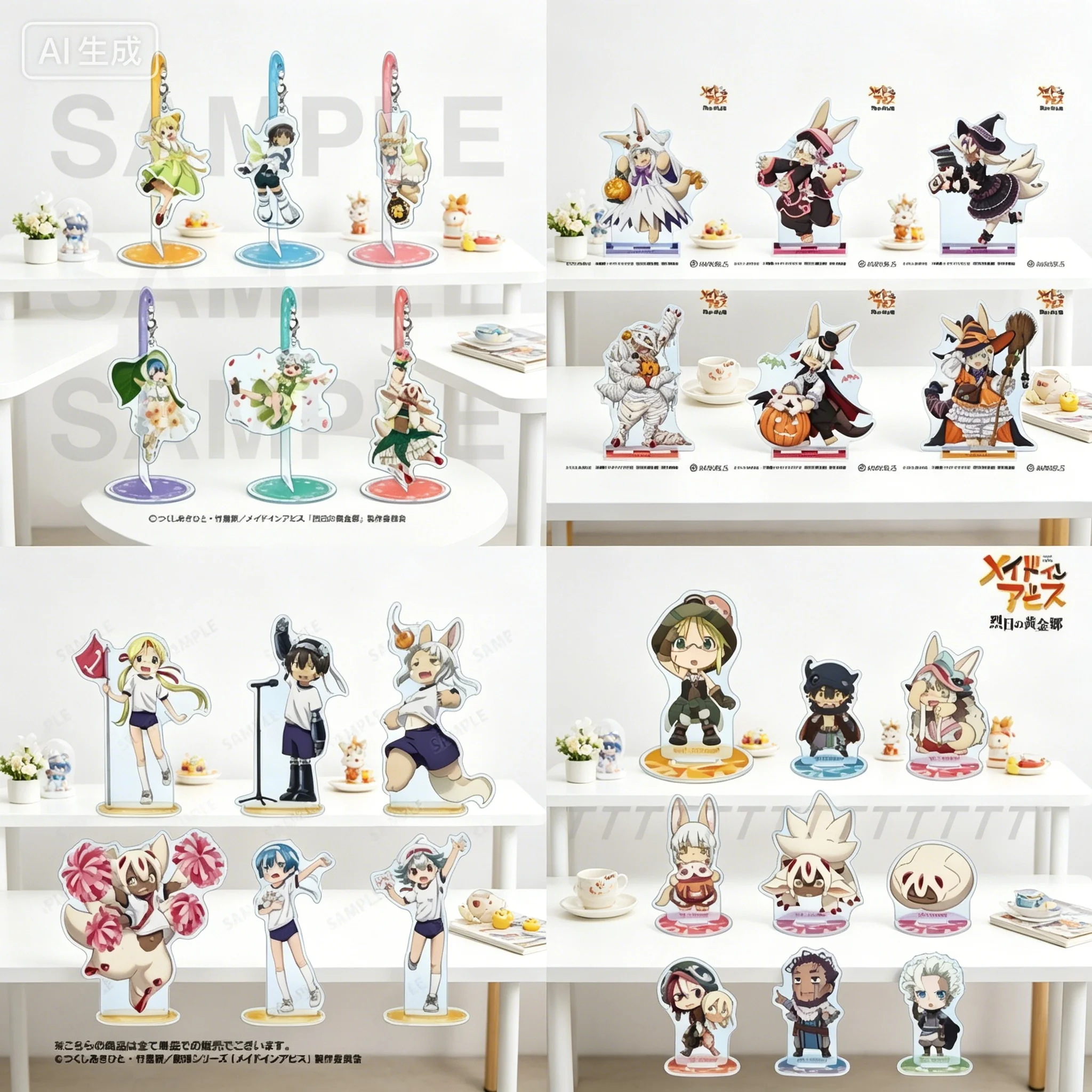 Figura acrílica de Anime Made in Abyss Nanachi Faputa, placa con soporte para modelo, llaveros, adorno de escritorio, regalos para amigos