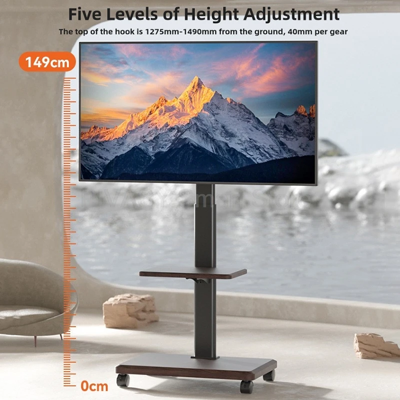 ユニバーサルテレビモバイルフロアスタンド 32-75 インチビッグタッチスクリーンブラケットマシンモニターカート大型サイズサポートフロアスタンド