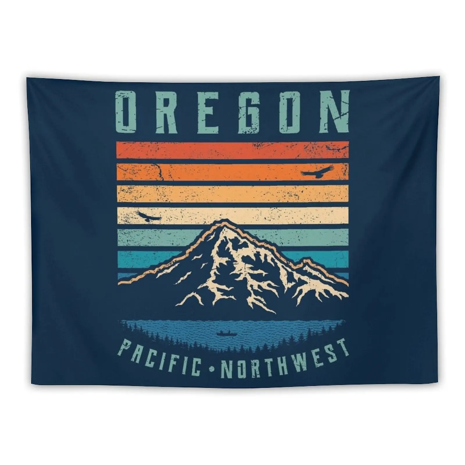 Oregon Retro Mountains Tapestry Room Aesthetic Decor Wallpaper Bedroom Decoration Home Tapestry