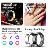 Anillo Inteligente con Monitor de Salud, Frecuencia Cardíaca, Oxígeno en Sangre, Resistente al Agua, Multifuncional, Contador de Pasos, Monitor de Sueño, Fitness, para Hombres y Mujeres, Regalo para Días Festivos
