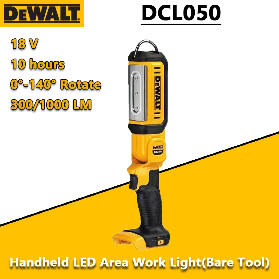 DEWALT DCL050 18V 1000LM มือถือ LED พื้นที่ทํางานแสงแบบพกพาแสงทํางานไร้สาย Lithium-ion แบตเตอรี่เครื่องมือ