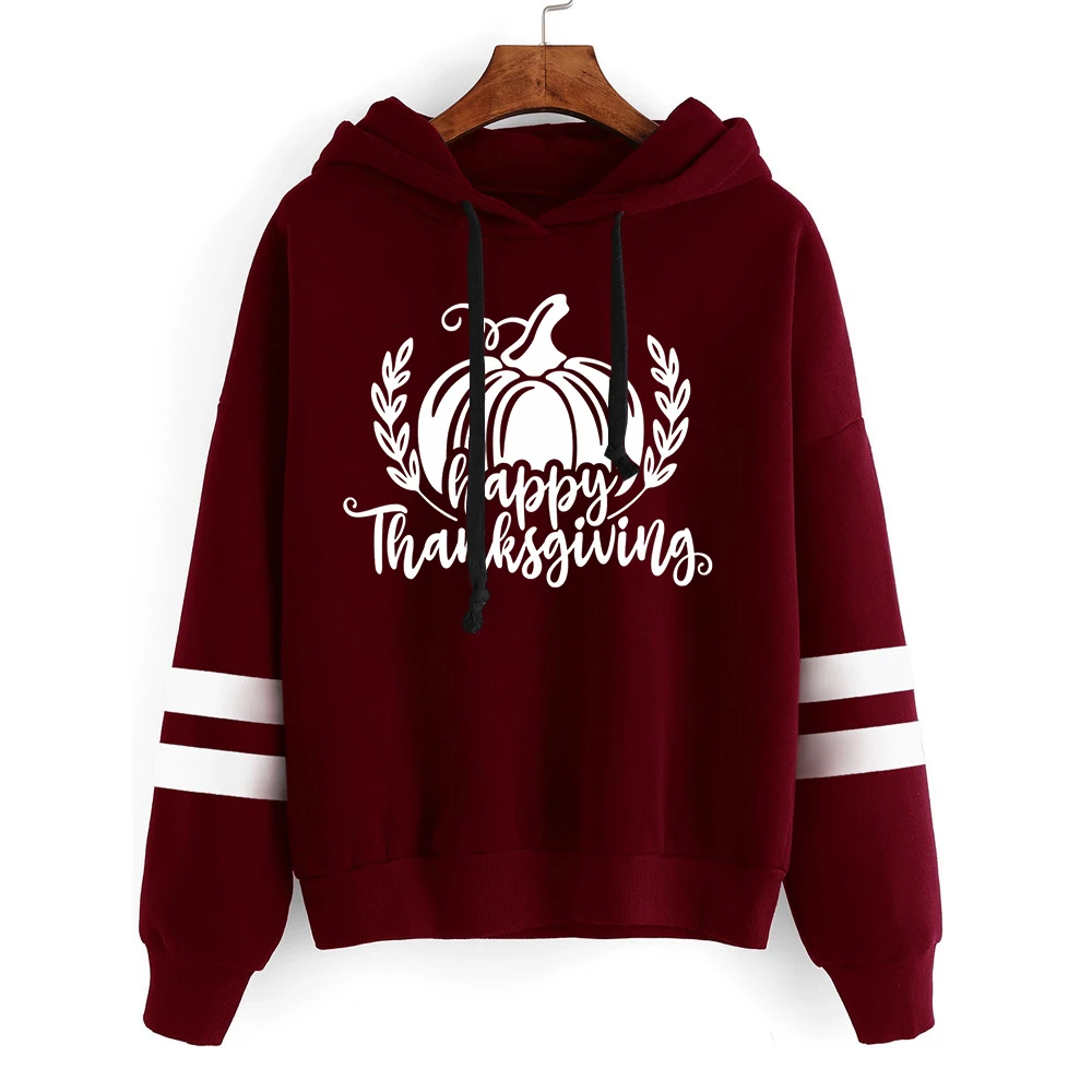 Happy Thanksgiving Hoodies Pumpkin Fall Sweatshirt Hoodie Thanksgiving Winter Clothes Women Casual Tops