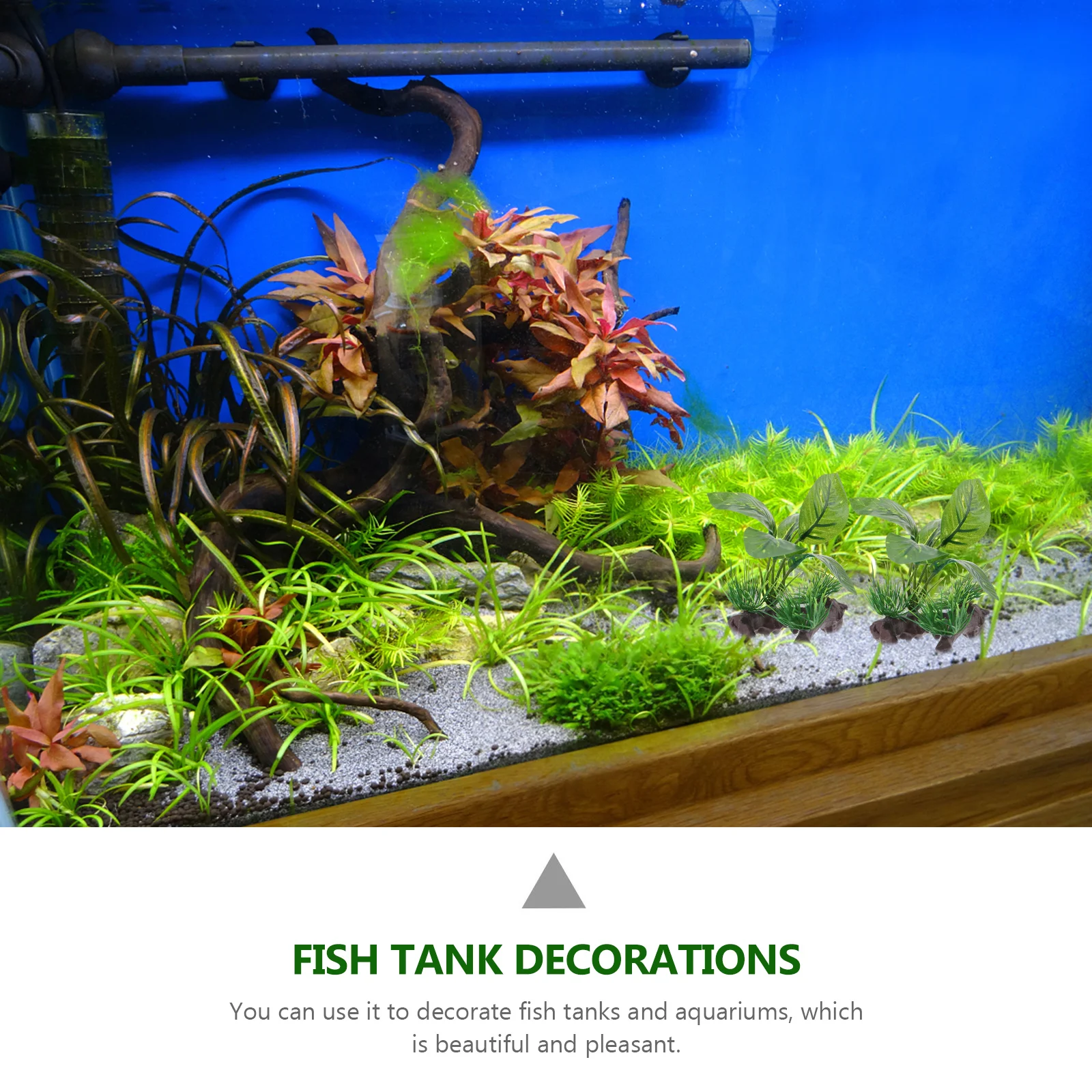 

2pcs Water Grass Decor For Aquarium Simulation Aquatic Plants Fish Tank Decoration Green Lightweight Artificial Plants