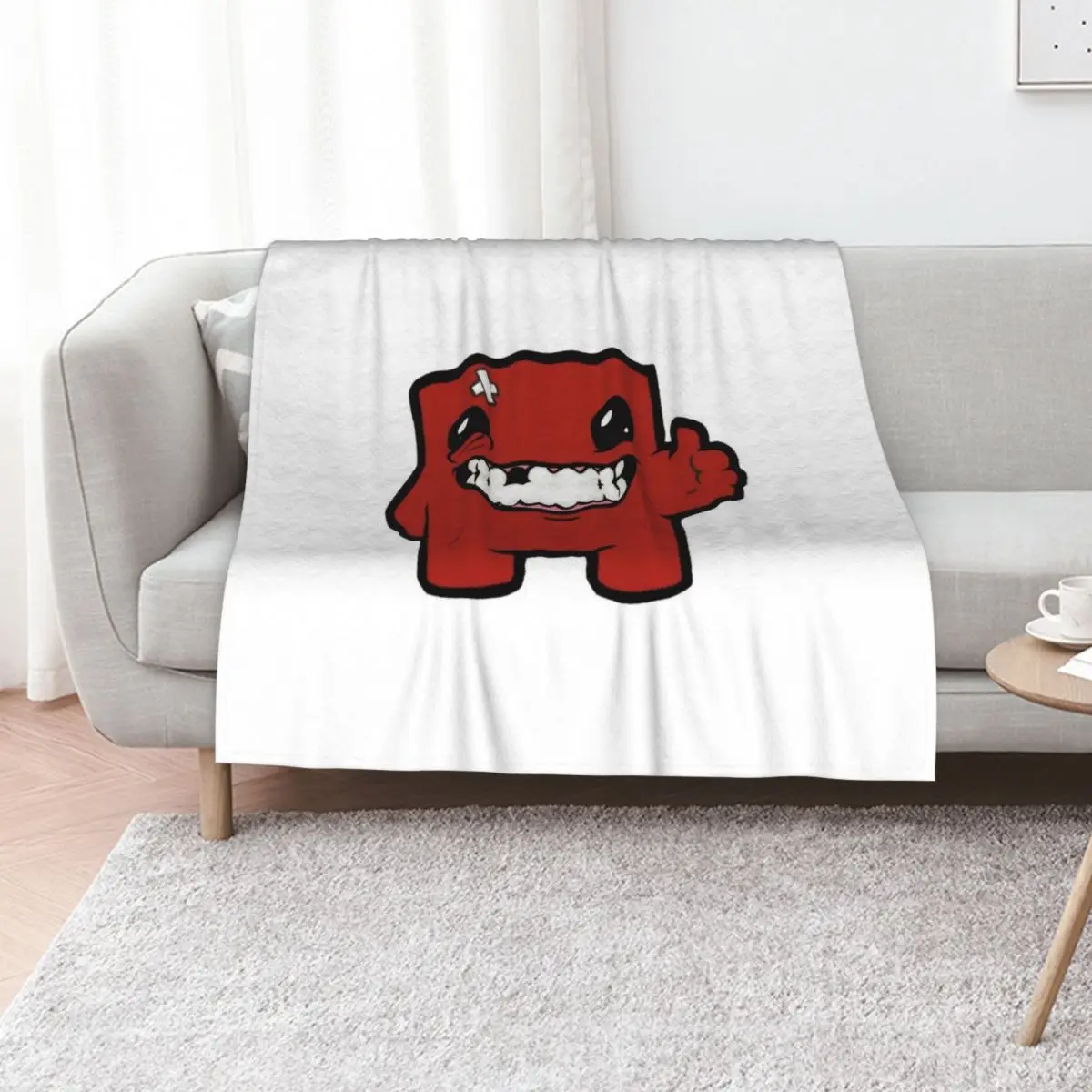 

super meat boy Throw Blanket bed plaid Quilt blankets and throws Bed covers Blankets