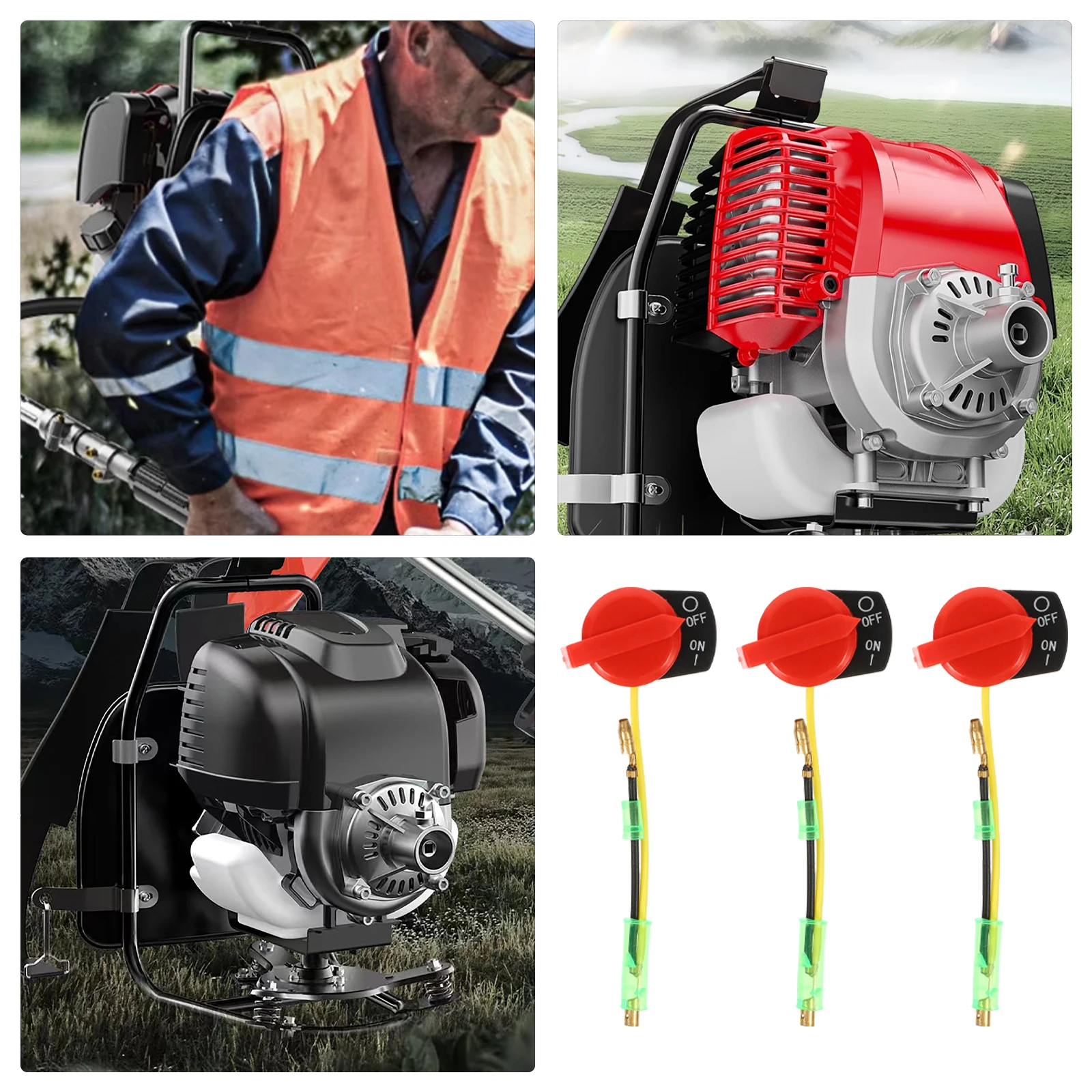 6 قطعة مفتاح إيقاف المحرك خطين على إيقاف للآلات جزازة العشب الجرارات مولدات مضخة حديقة جرار الإمدادات