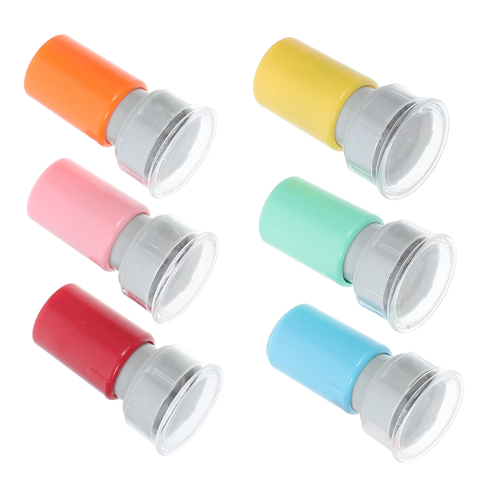 

6 Pcs Teacher Seal Self Inking Stamp Classroom Rubber Stamps Parent Signature Round Hand for Events