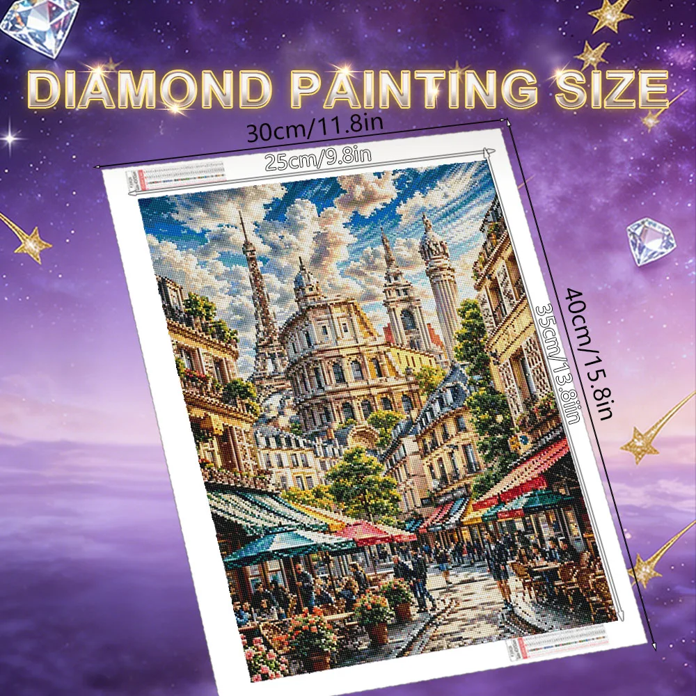 HUACAN Diamond Painting News 2027 Castle Landscape Rhinestones Full Kits Diamond Mosaic 5d Street City House Diy Unique Gift