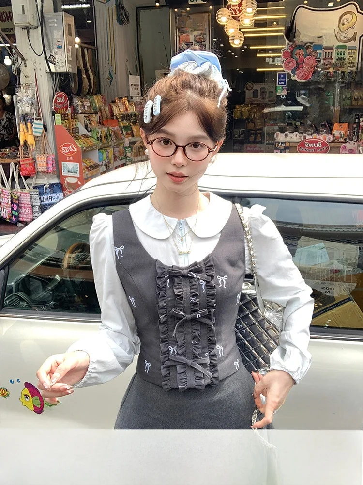 

Acaine Embroidered Vest Set 224 2000 95 Sles Old Money Faion Student Diary Travel Study Faionable Women's Ensemble