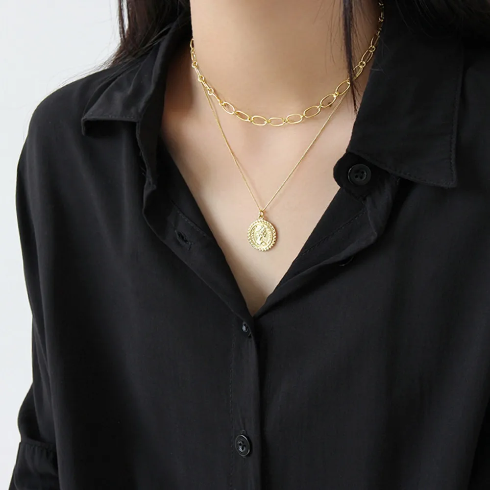 ANDYWEN 925 Sterling Silver Gold Horoscope Chain Necklace Choker Women European Fashion Luxury Jewelry For Rock Punk Wedding