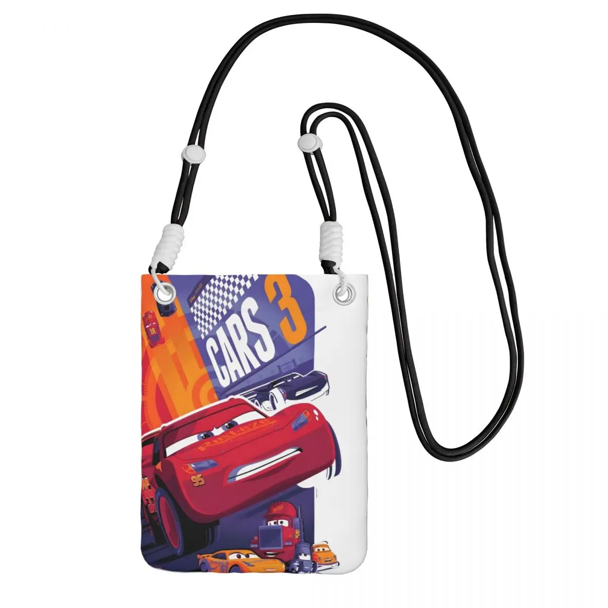 

Custom Lightning McQueen Smart Phone Wallet With Strap Cars Toons Crossbody Bag Women Men Cycling Camping Mobile Phone Bag