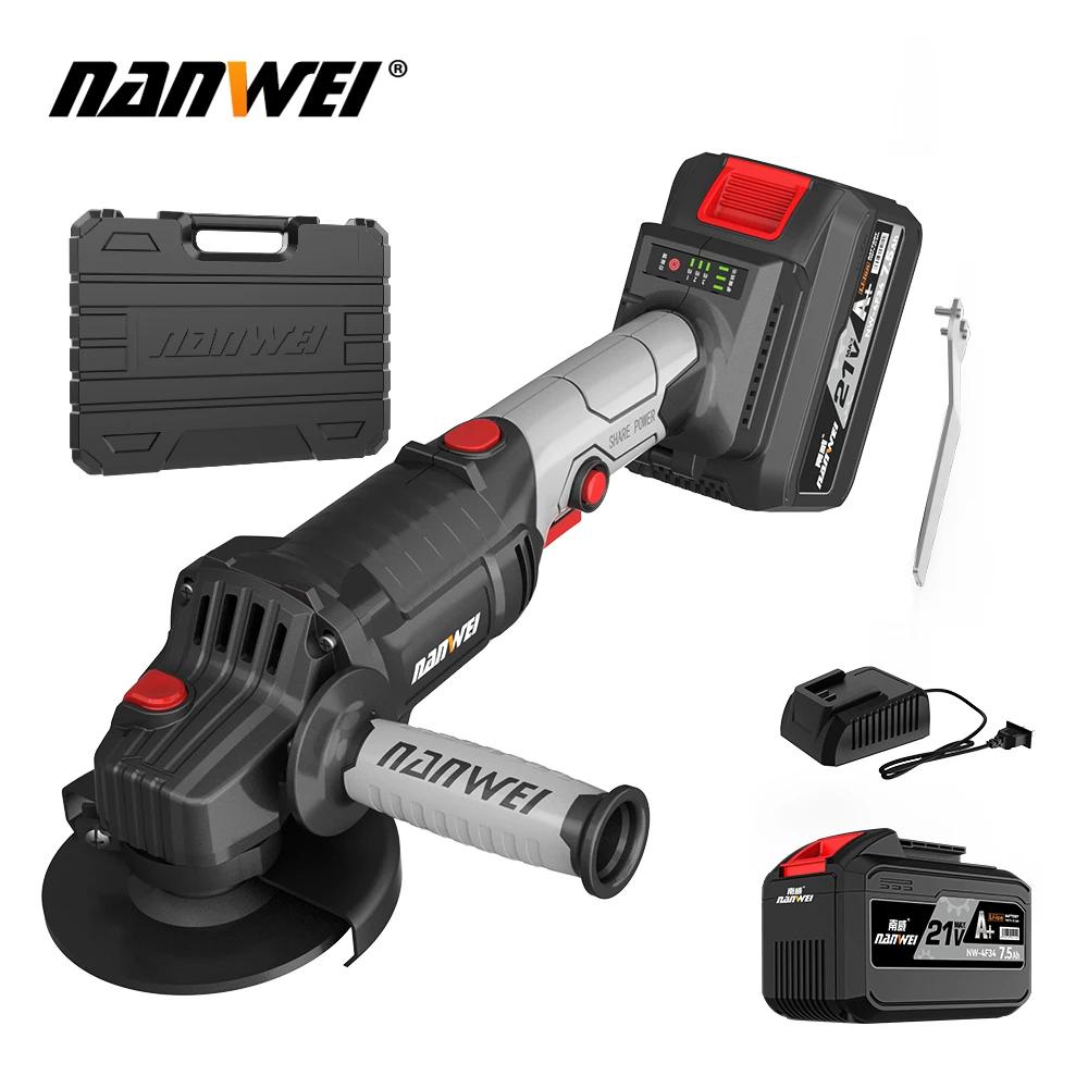 Portable Power Tools 21V Brushless Cordless Angle Grinder 100mm Electric Cut Off Machine Total Angle Grinder