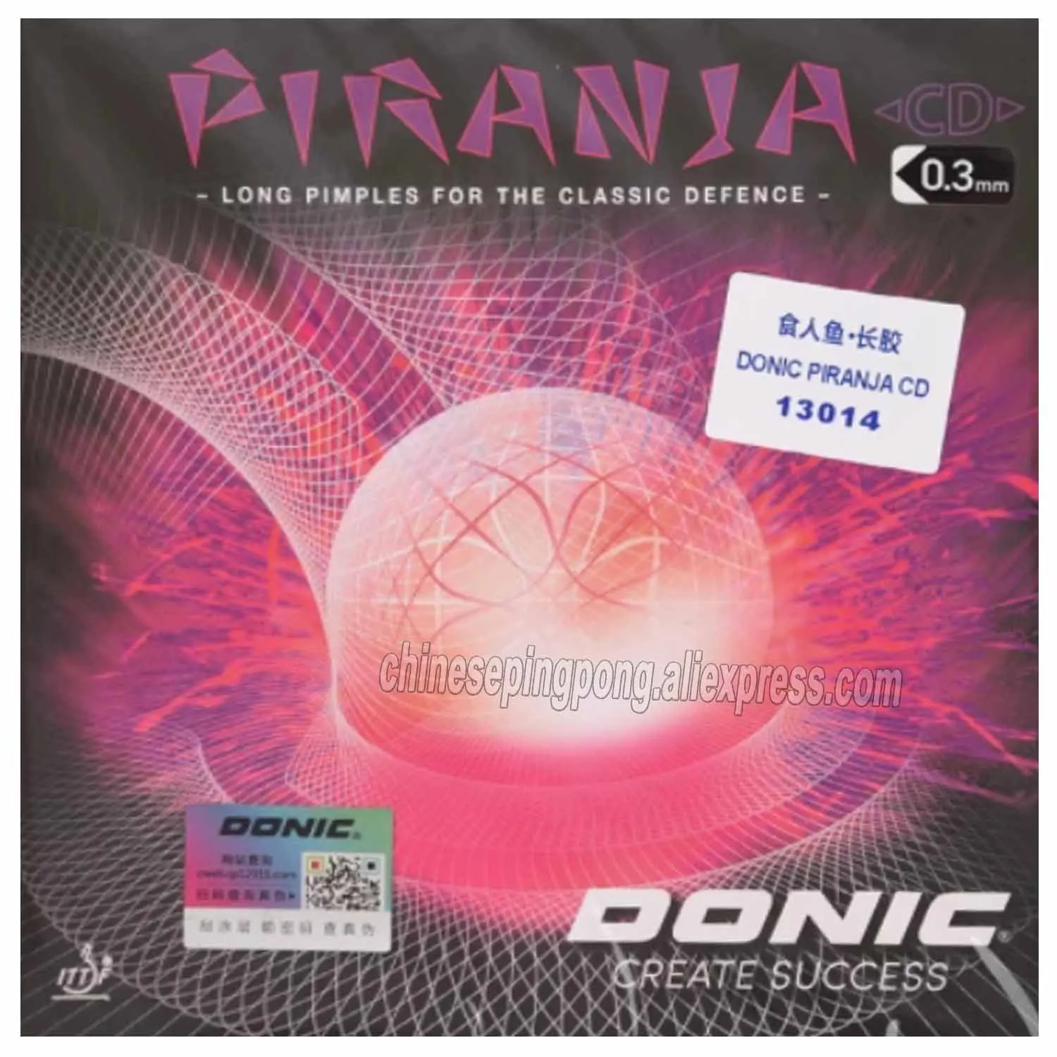 

Donic Piranja CD 13014, длинная прыща, резиновая защита для настольного тенниса, хороший вращение и контроль для ракетки для настольного тенниса, игры в пинг-понг