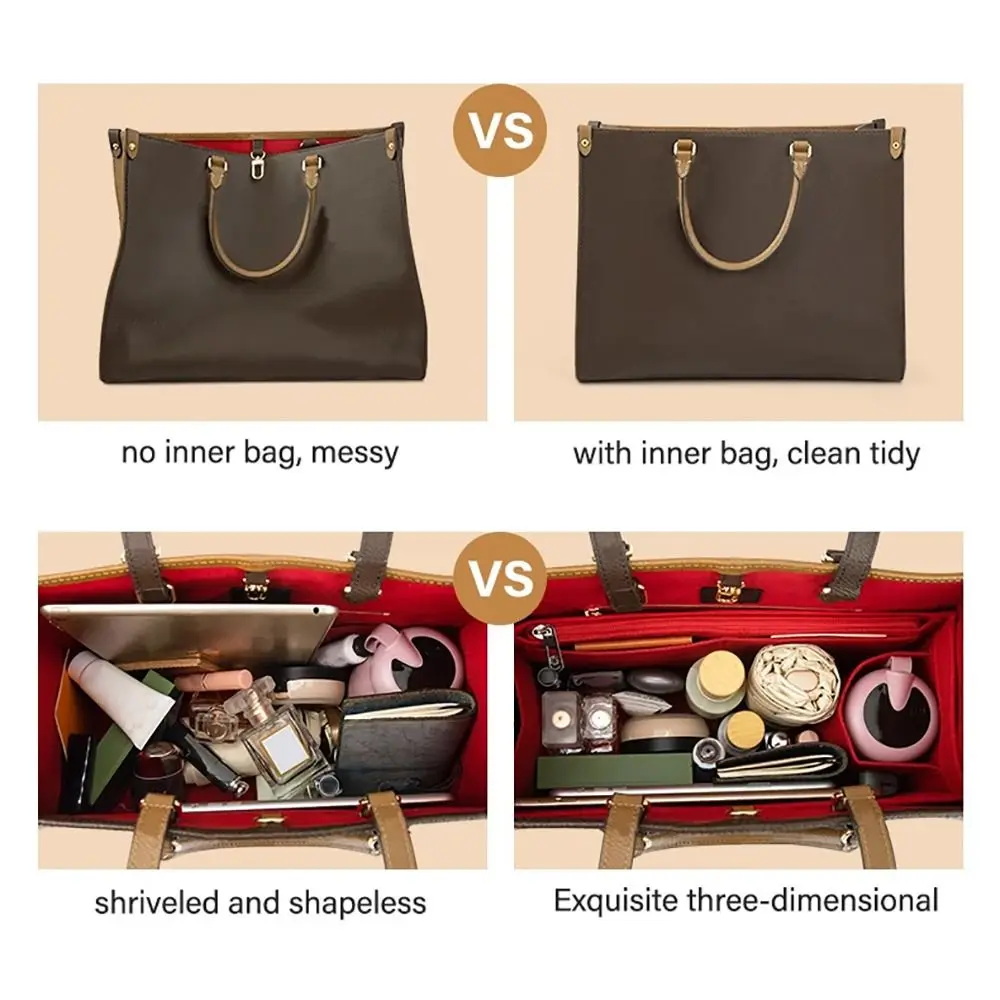 ورأى إدراج بطانة المحفظة المنظم الحقيبة حقيبة يد حمل حقيبة داخلية ل LV Onthego #3