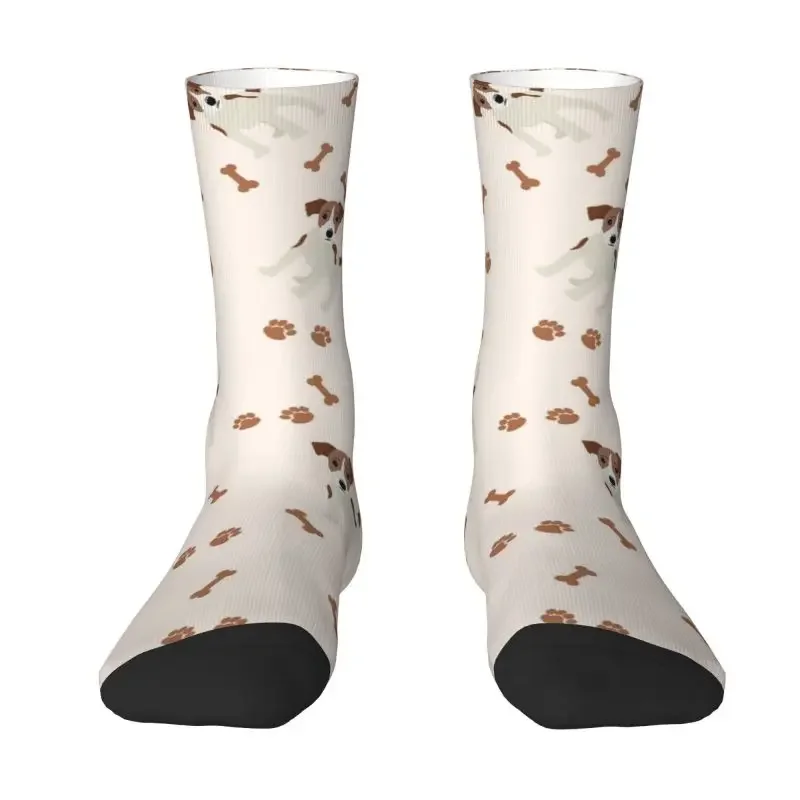 Cool Mens Jack Russell Terrier Dress Socks Unisex Warm Breathbale 3D Printed Dog Lover Friend Crew Socks