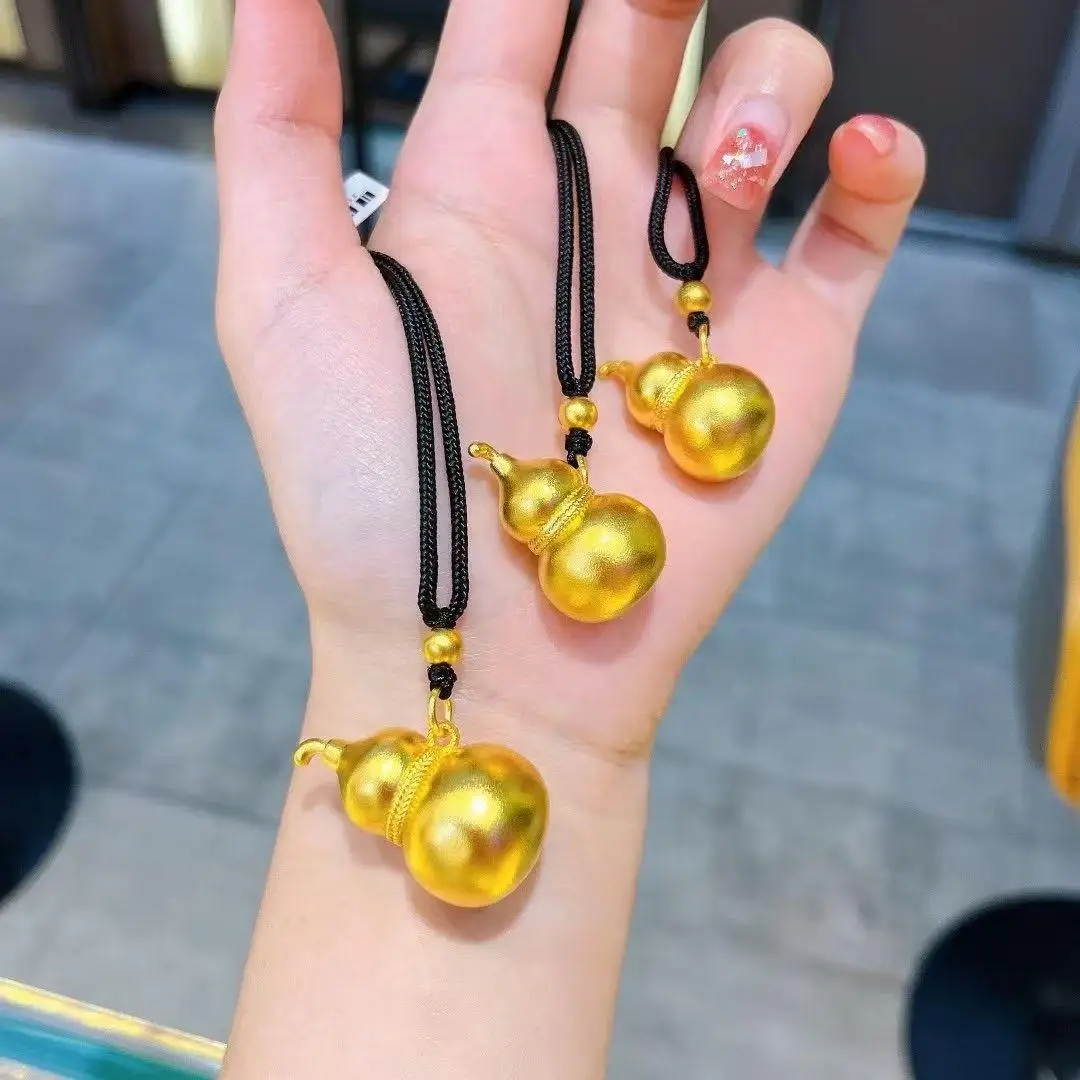 الكلاسيكية النمط الصيني مجسمة القرع قلادة حبل أسود رائعة بريق قلادة نمط مبهر مأدبة المجوهرات #2