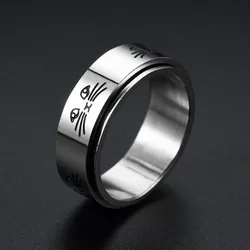 Hollow out cat Animal Stainless Steel Anti Stress Ring For Girl Anxiety Relief Spinning Knuckle Ring Fidget Metal Spinner Anillo
