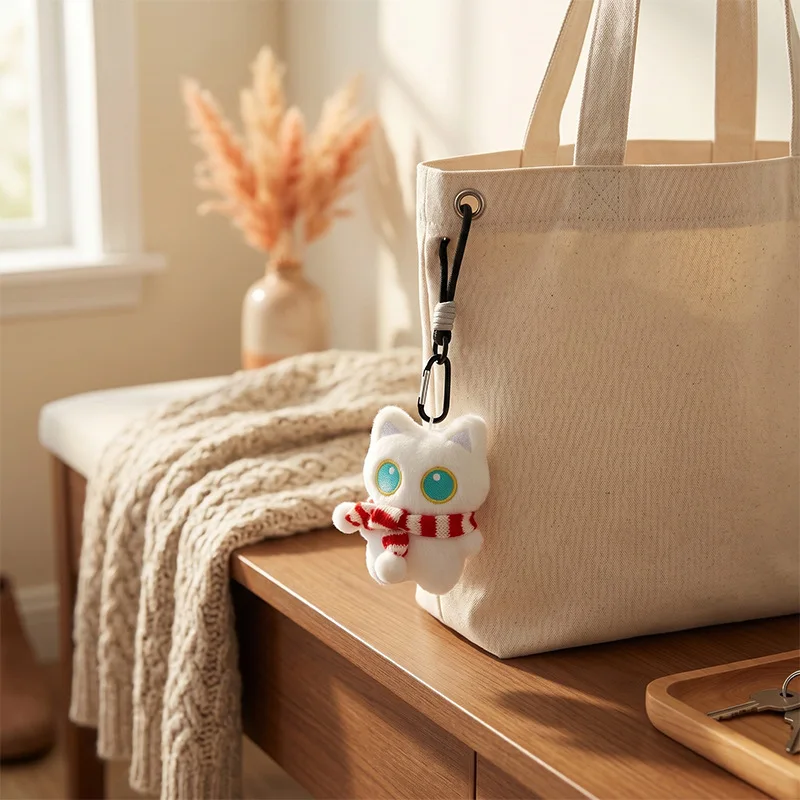 Cute Black Cat Plush Keychain Kawaii Doll Bag Pendant Car Key Ring Charm Soft Stuffed Toy Couple Gift
