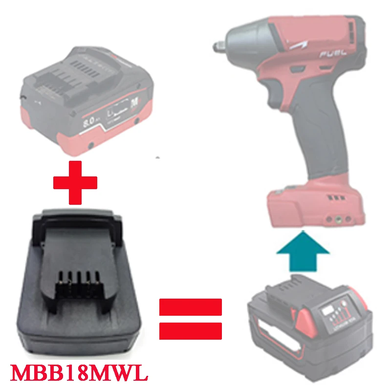 Mbb18mwl Adapter Konverter Stecker für Metabo 18V Lihd Li-Ionen Akku für Milwaukee für M18 Lithium Batterie Elektro werkzeuge