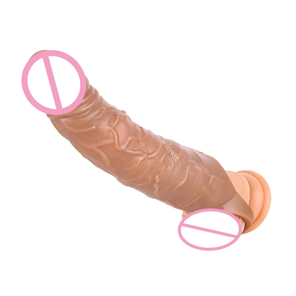 Large Simulated Wolf Tooth Cover for Men, Lengthened and Bold with Vibrating Penis Cover, Large Thorn Soft Rubber Sex Products view 5